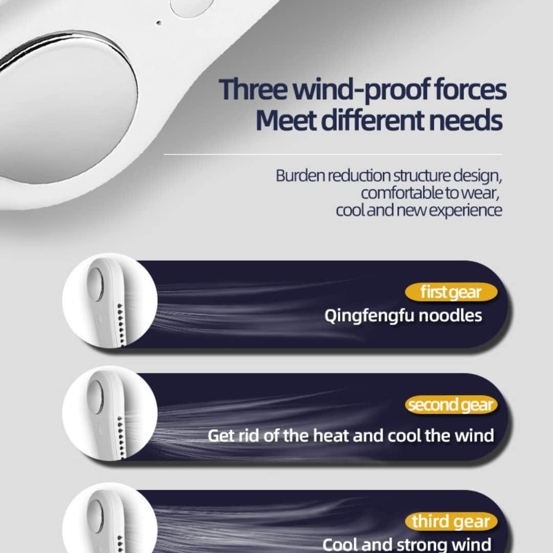 Portable Neck Fan, Hands Free Wearable Bladeless Fan, Ultra Light Rechargeable