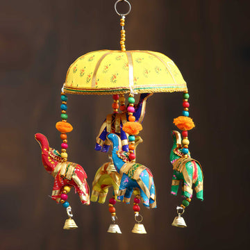 E-Craft Handcrafted Decorative Elephant Window Hanging Bells