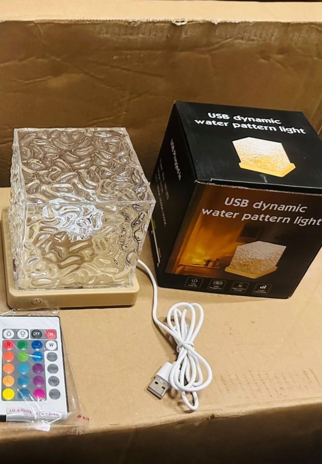 Rotating Water Ripple Night Light Lamp