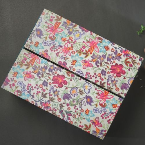 Handmade Rakhi Gift Box – Silver Oxidised Rakhi with Puja Thali Set & Velvet Floral Box