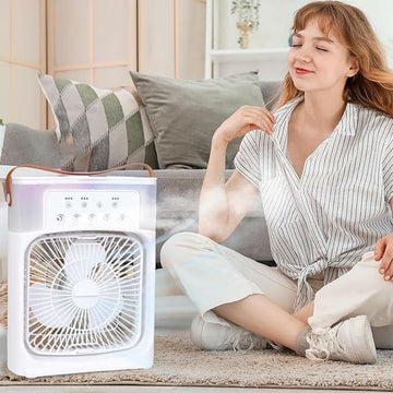 Portable Air Conditioners - Small AC Quiet Personal Air Cooler,USB Powered Mini Desktop Cooling Misting Fan, 1 | 2 | 3 Timer 3 Smart Speeds,360°Adjustment Office, Home, Room, Carved Design