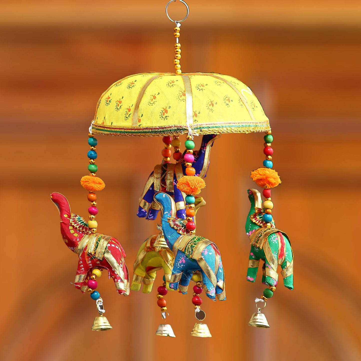 E-Craft Handcrafted Decorative Elephant Window Hanging Bells