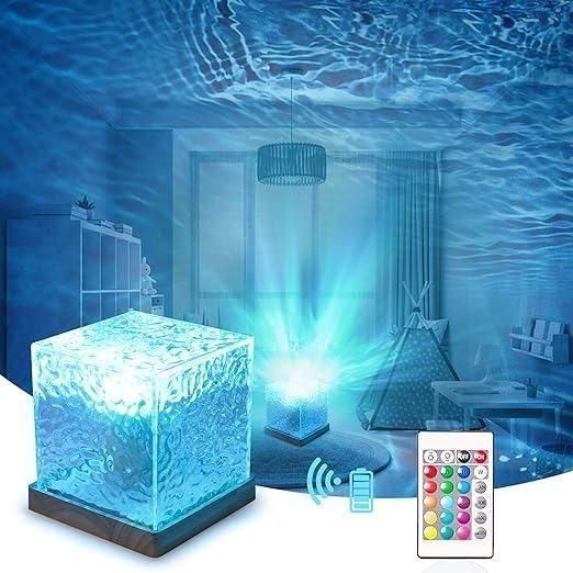 Rotating Water Ripple Night Light Lamp