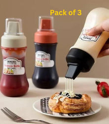 3 pcs Squeeze Ketchup Bottle,Portable Sauce Bottle with Lid Five Holes