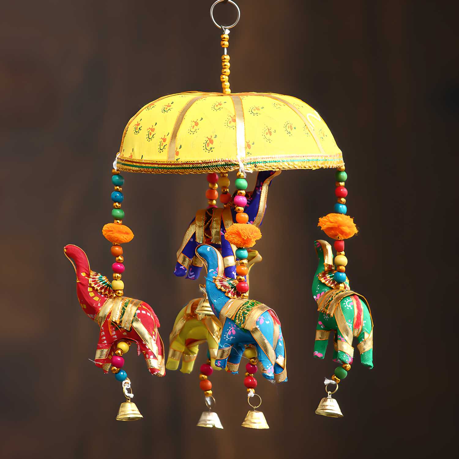 E-Craft Handcrafted Decorative Elephant Window Hanging Bells