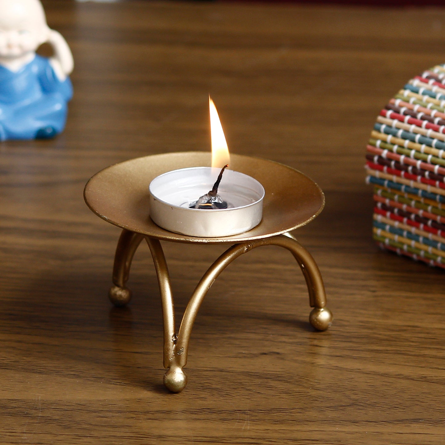 E-CraftIndia Decorative Handcrafted Metal Stand Tea Light Holder