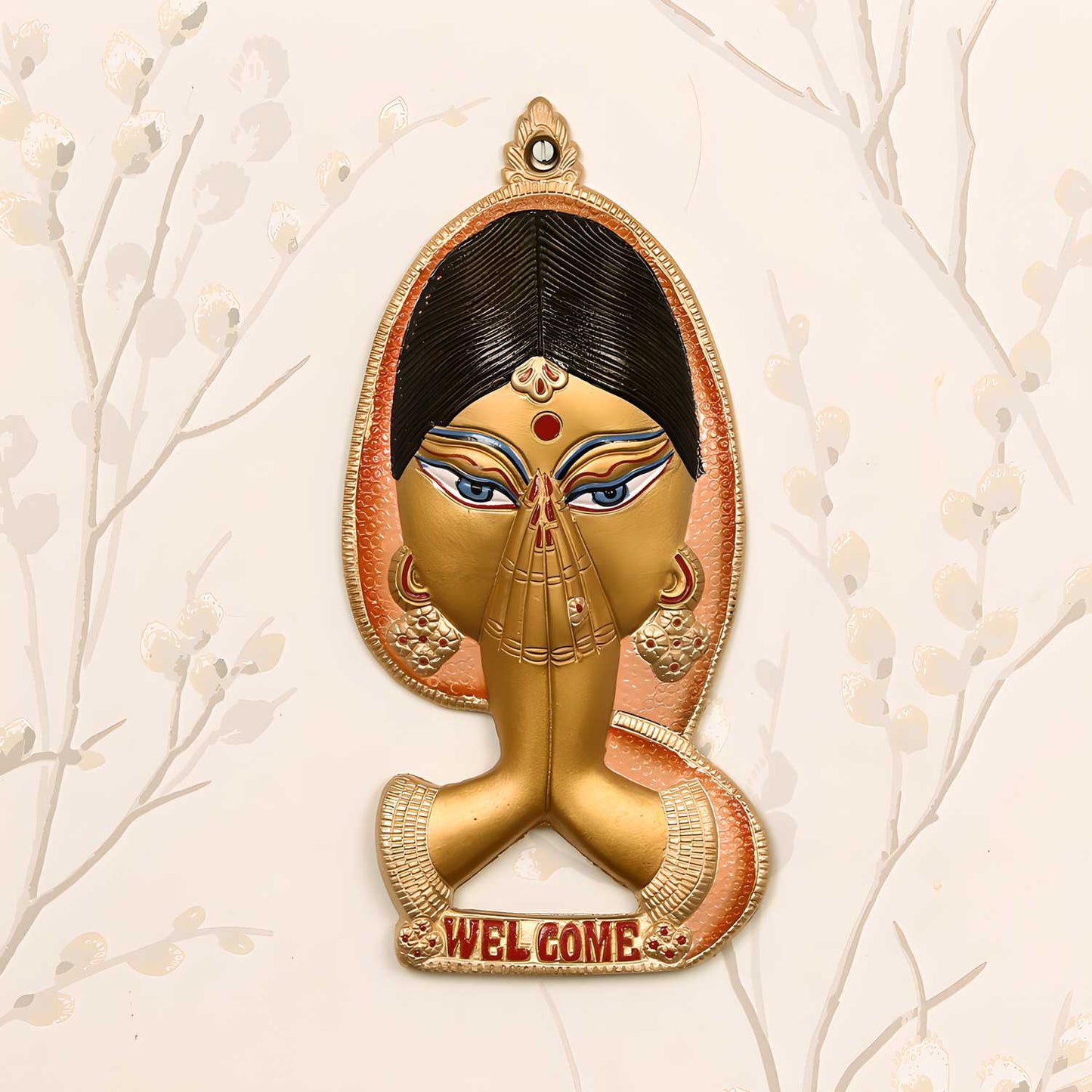E-Craft Welcome Lady Metal Colorful Wall Hanging