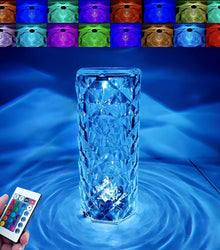 16 Color Changing Rose Crystal Diamond Table Lamp