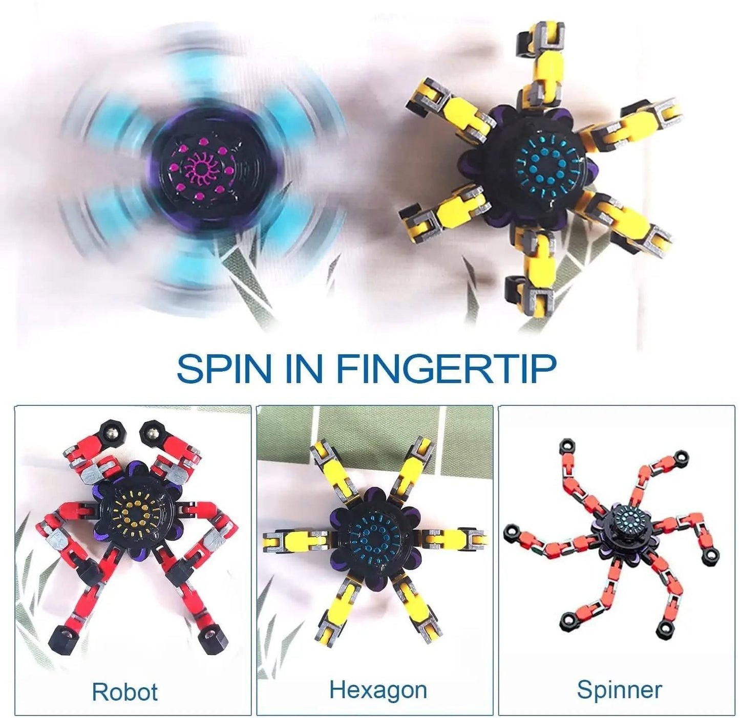 Transformation Robot Fidget Spinner Anti Stress Deformation