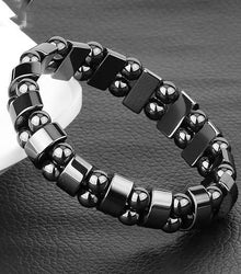 Magnetic Sugar Control Bracelet,Health Care Magnetic Black Stone Therapy Bracelet