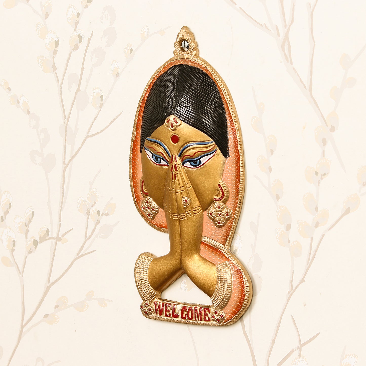 E-Craft Welcome Lady Metal Colorful Wall Hanging