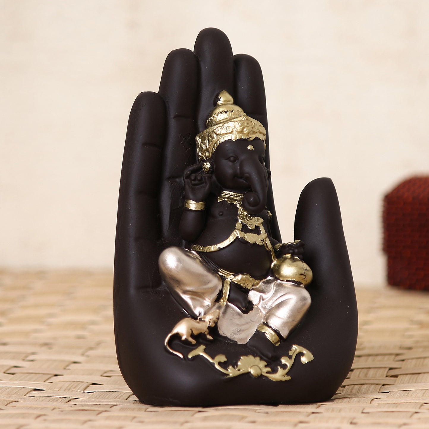 E-Craft Golden Handcrafted Palm Ganesha