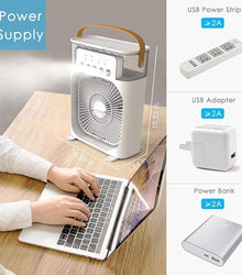 Portable Air Conditioners - Small AC Quiet Personal Air Cooler,USB Powered Mini Desktop Cooling Misting Fan, 1 | 2 | 3 Timer 3 Smart Speeds,360°Adjustment Office, Home, Room, Carved Design (MULTI)