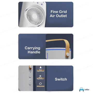 Double-Head Electric Fan with Remote | Powerful Desktop Air Cooler