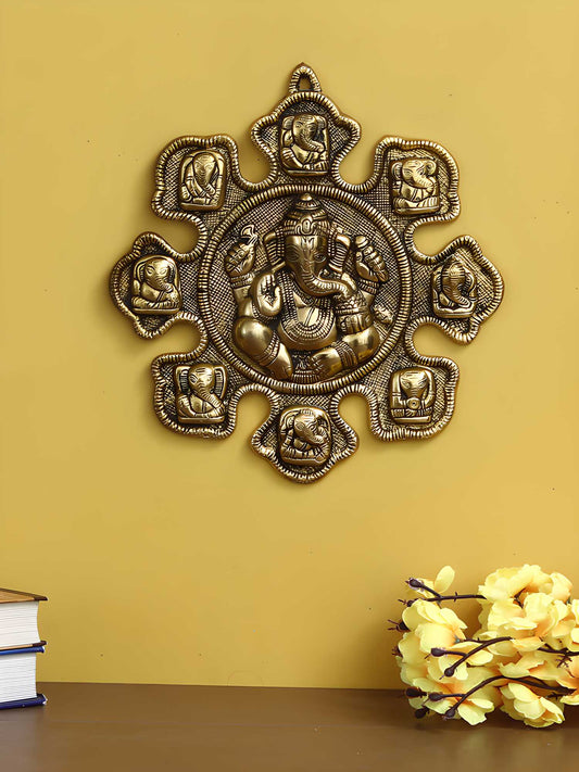 E-Craft  Lord Ganesha Golden Metal Wall hanging