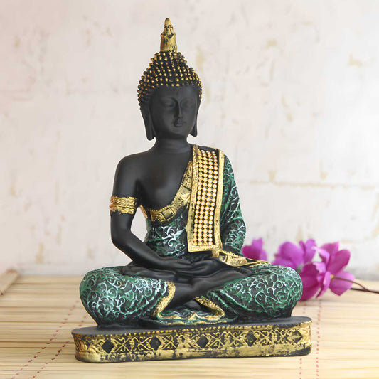 E-Craft Green Meditating Buddha