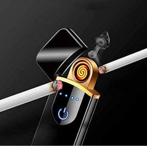Rechargeable Windproof Slim Coil Lighter with Smart Fingerprint Sensor