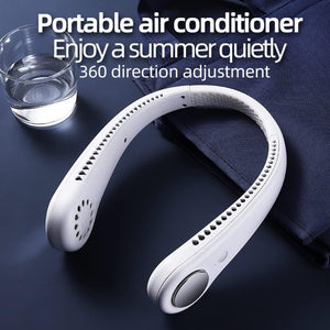 Portable Neck Fan, Hands Free Wearable Bladeless Fan, Ultra Light Rechargeable