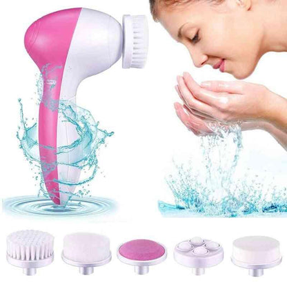 5 in 1 Portable Electric Facial Cleaner Battery Powered Multifunction Massager