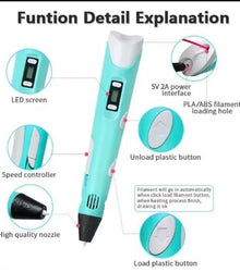 3D Printer Pen for Kids ? Complete 3D Drawing Pen Set with PLA Filament (Random Color)�