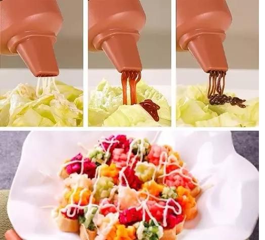 3 pcs Squeeze Ketchup Bottle,Portable Sauce Bottle with Lid Five Holes