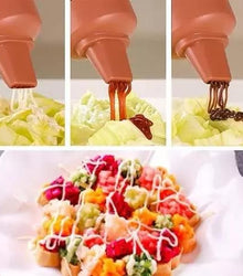 3 pcs Squeeze Ketchup Bottle,Portable Sauce Bottle with Lid Five Holes