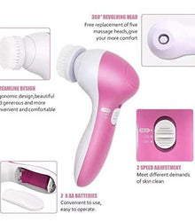 5 in 1 Portable Electric Facial Cleaner Battery Powered Multifunction Massager