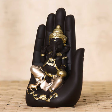 E-Craft Golden Handcrafted Palm Ganesha
