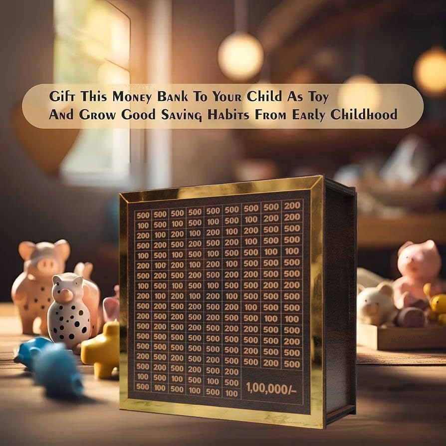 Wooden Money Saving Box (₹1,00,000)