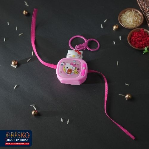 Hello Kitty LED Toy Rakhi with Keychain – Adorable Surprise for Kids