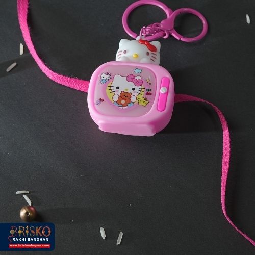 Hello Kitty LED Toy Rakhi with Keychain – Adorable Surprise for Kids