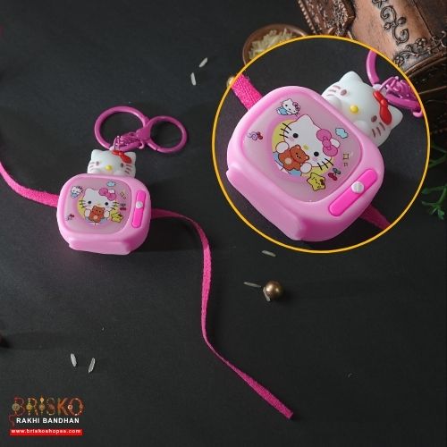Hello Kitty LED Toy Rakhi with Keychain – Adorable Surprise for Kids
