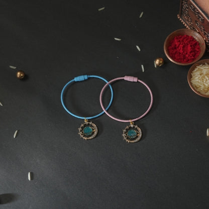 Planet Bracelet Rakhi for Kids – Galaxy-Themed Design with Handmade Charm Detailing