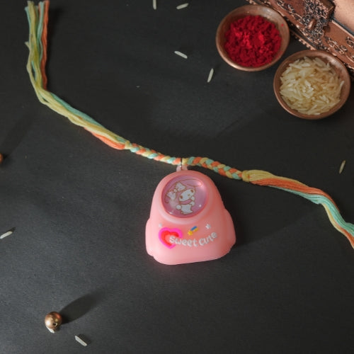 Cartoon Rakhi for Kids – Soft Strap Rakhi with Light-Up Feature and Handmade Design
