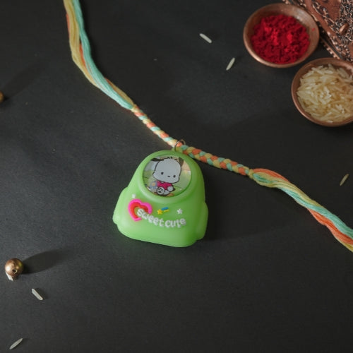 Cartoon Rakhi for Kids – Soft Strap Rakhi with Light-Up Feature and Handmade Design