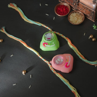Cartoon Rakhi for Kids – Soft Strap Rakhi with Light-Up Feature and Handmade Design