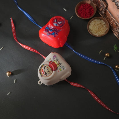 Cartoon Rakhi for Kids – Soft Strap Rakhi with Light-Up Feature and Handmade Design