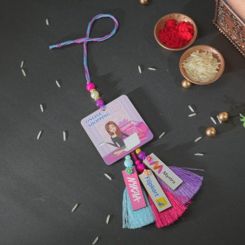 Handmade Rakhi – Quirky Online Shopping Theme with Myntra, Flipkart & Nykaa Charms