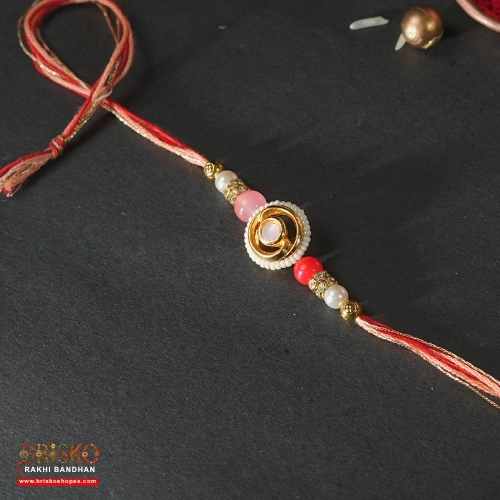 Festive Thread Rakhi Set – Classic Kundan Charm for Bhaiya