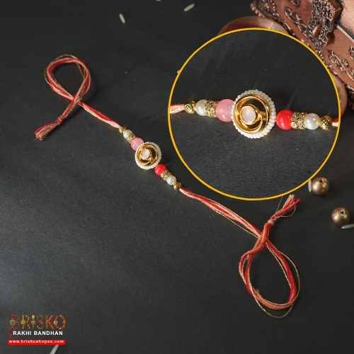 Festive Thread Rakhi Set – Classic Kundan Charm for Bhaiya