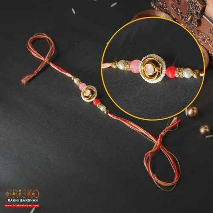 Festive Thread Rakhi Set – Classic Kundan Charm for Bhaiya