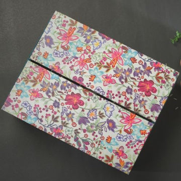 Handmade Rakhi Gift Box – Silver Oxidised Rakhi with Puja Thali Set & Velvet Floral Box