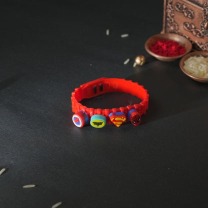 Superhero Theme Bracelet Rakhi – Rakhi for Kids with Adjustable Strap