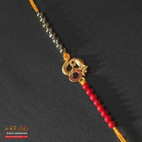 Om Ganesha Rakhi with Long Thread | Traditional Rakhi for Brother