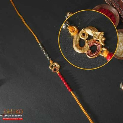 Om Ganesha Rakhi with Long Thread | Traditional Rakhi for Brother