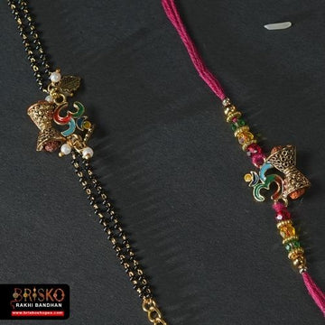 Traditional Om Lumba Pair Rakhi – Bhaiya Bhabhi Rakhi Set for Raksha Bandhan