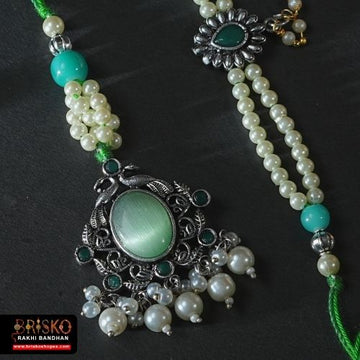 Pearl Lumba Pair Rakhi – Bhaiya-Bhabhi Rakhi set