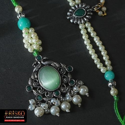 Pearl Lumba Pair Rakhi – Bhaiya-Bhabhi Rakhi set