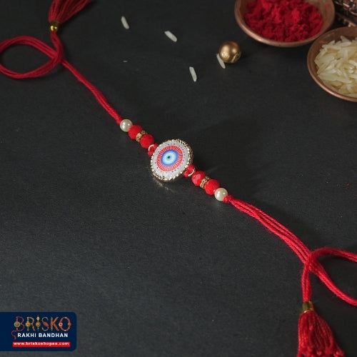 Red Thread Evil Eye Handmade Rakhi – Protection & Positivity for Brother