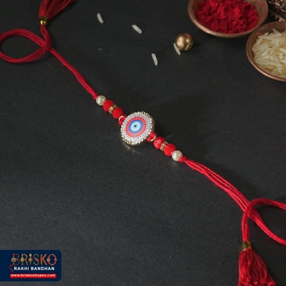 Red Thread Evil Eye Handmade Rakhi – Protection & Positivity for Brother